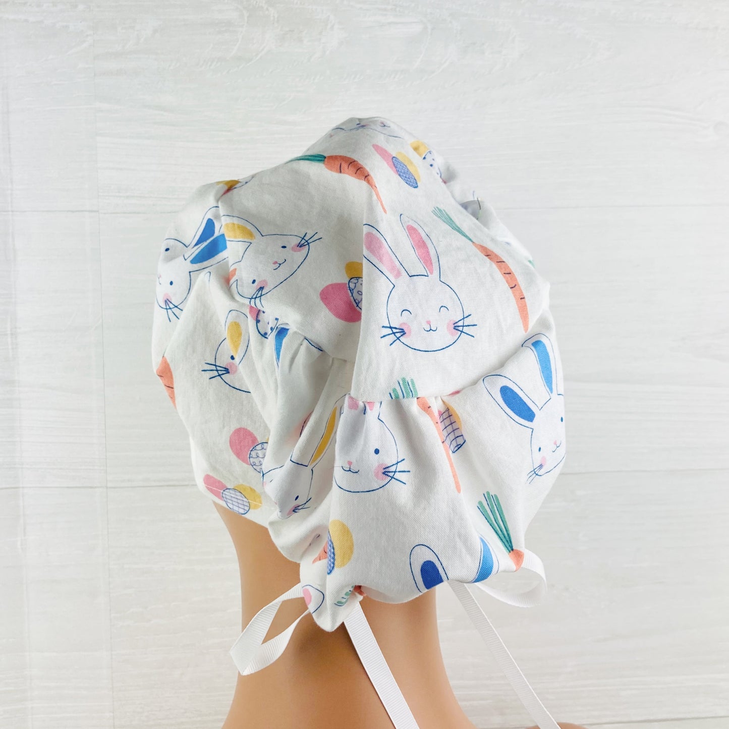 Easter Bunnies on White Women's Tieback Hat