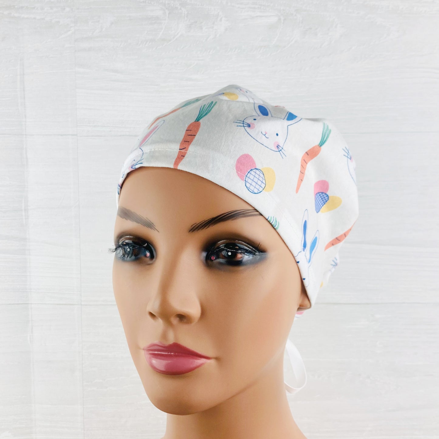Easter Bunnies on White Women's Tieback Hat