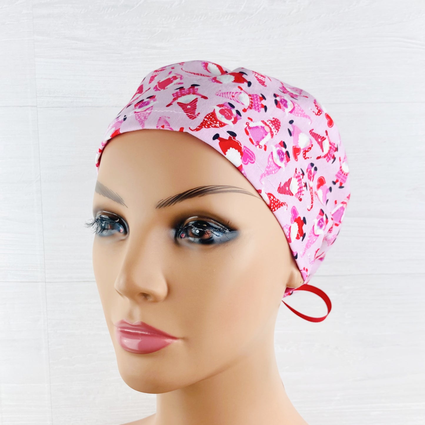 Gnomes on Pink Valentines Women's Tieback Hat