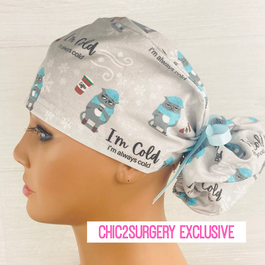 I'm Cold Ponytail Scrub Hat