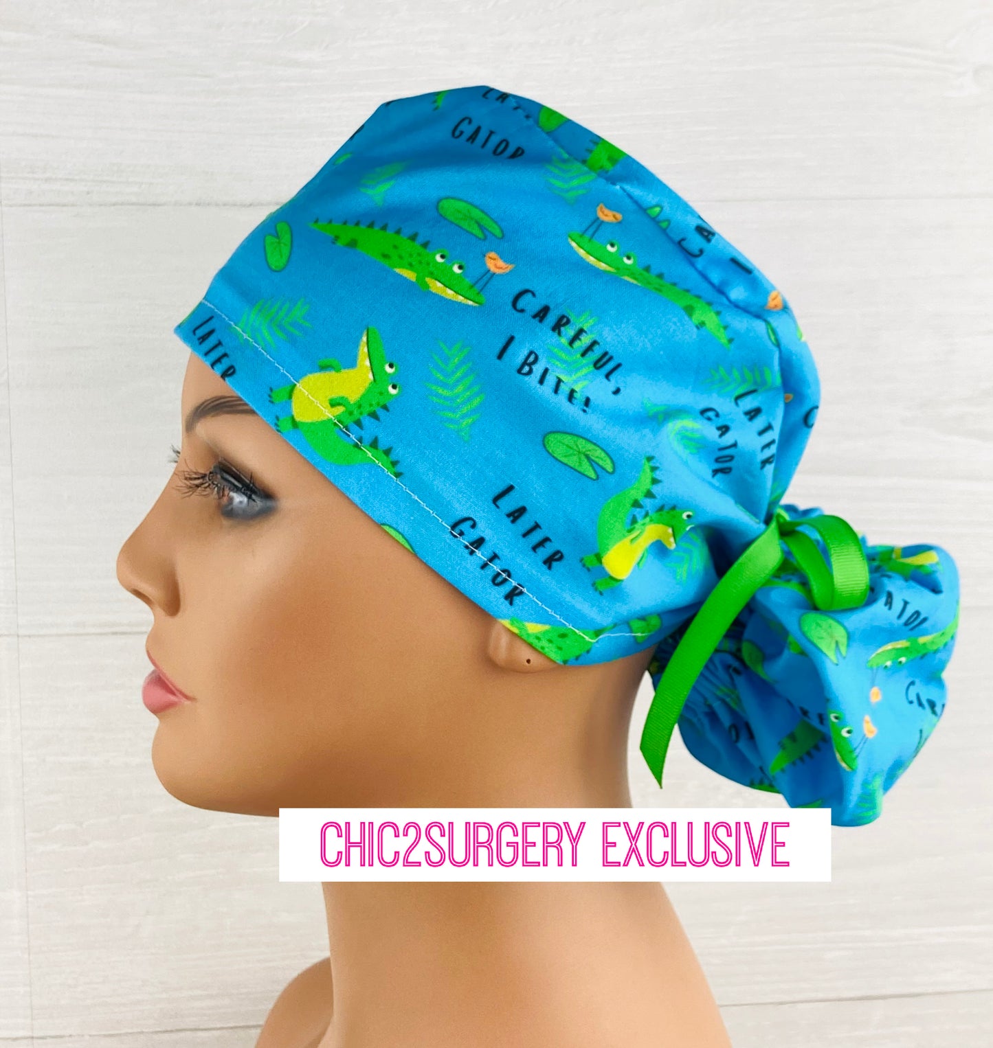 Careful, I Bite Ponytail Scrub Hat