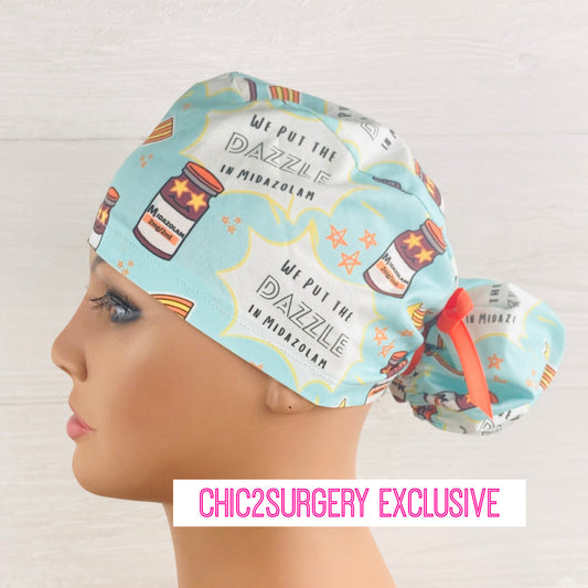 We Put The Dazzle in Midazolam Ponytail Scrub Hat