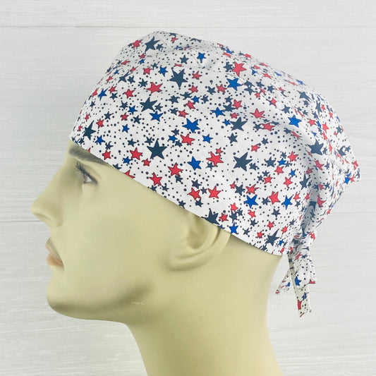Patriotic Stars Men's Scrub Hat