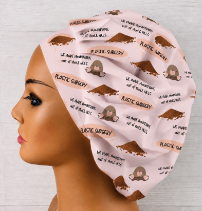 Mole Hills Plastic Surgery Bouffant Scrub Cap | Handmade Surgical Hat for Nurses