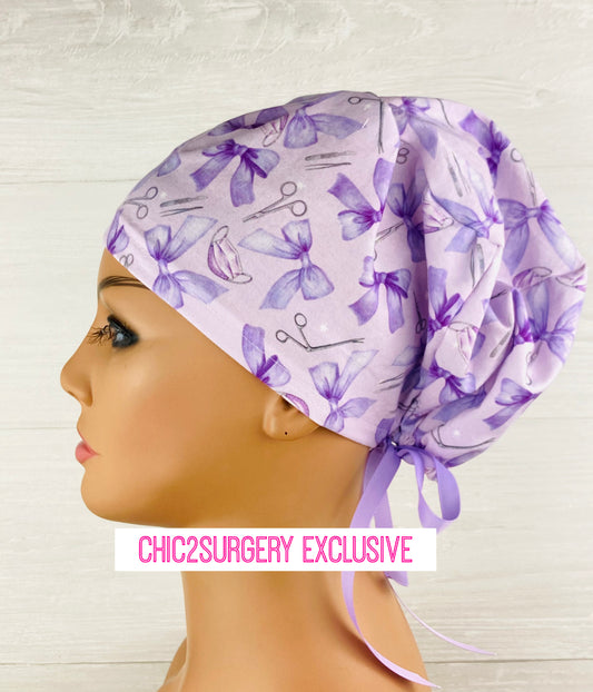 Surgical Bow Instruments Purple Women's Tieback Hat