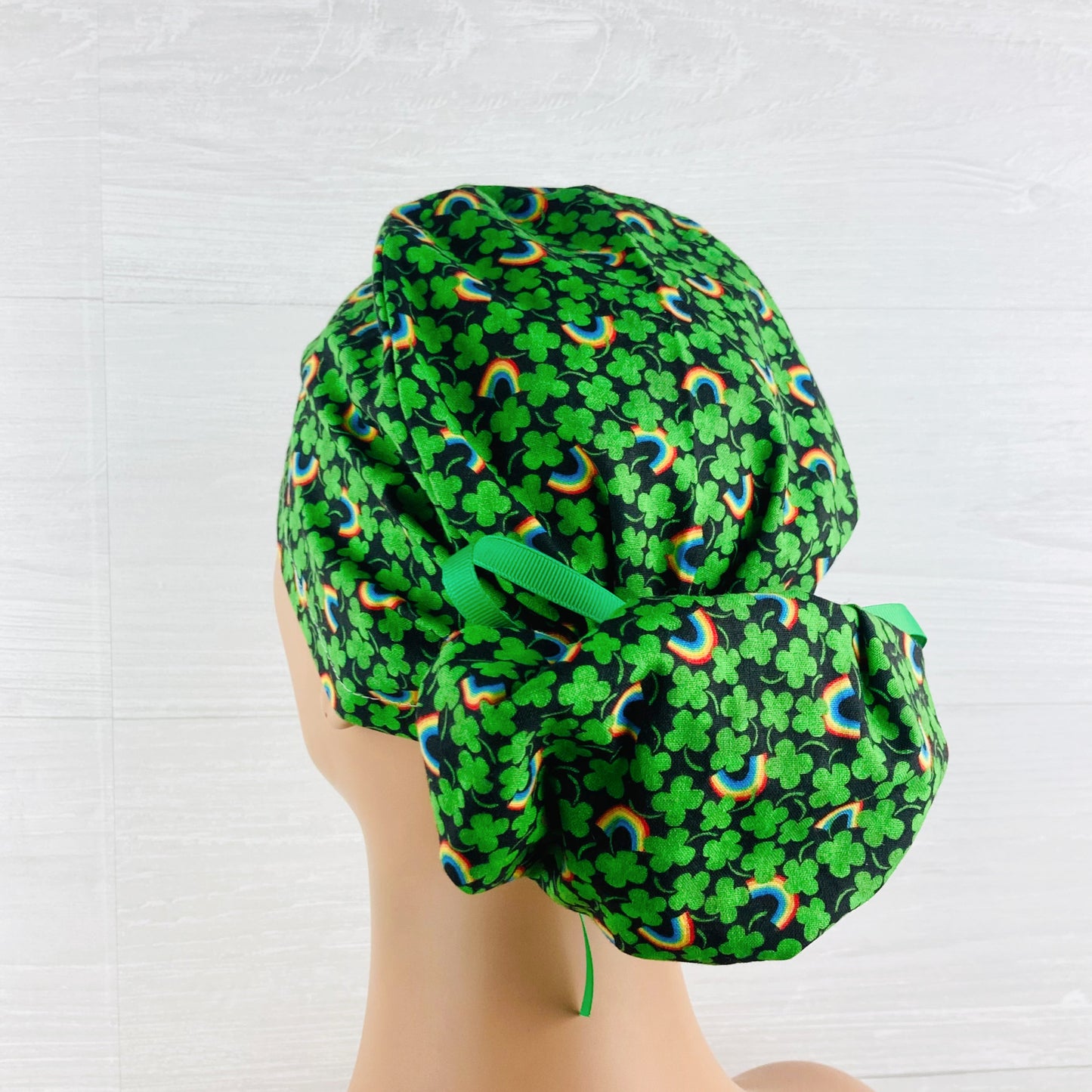 Shamrocks and Rainbows Ponytail Hat