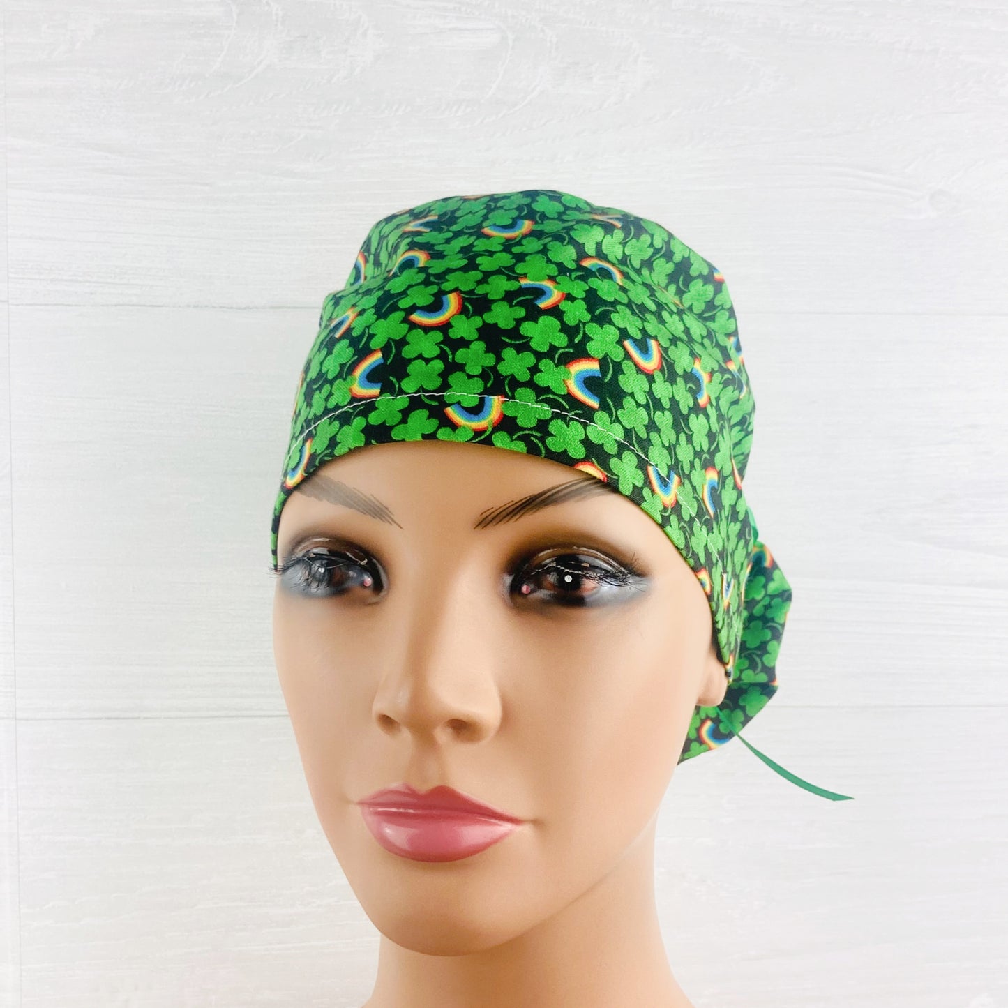 Shamrocks and Rainbows Ponytail Hat