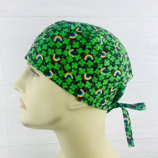 Shamrock and Rainbows Men's Scrub Hat