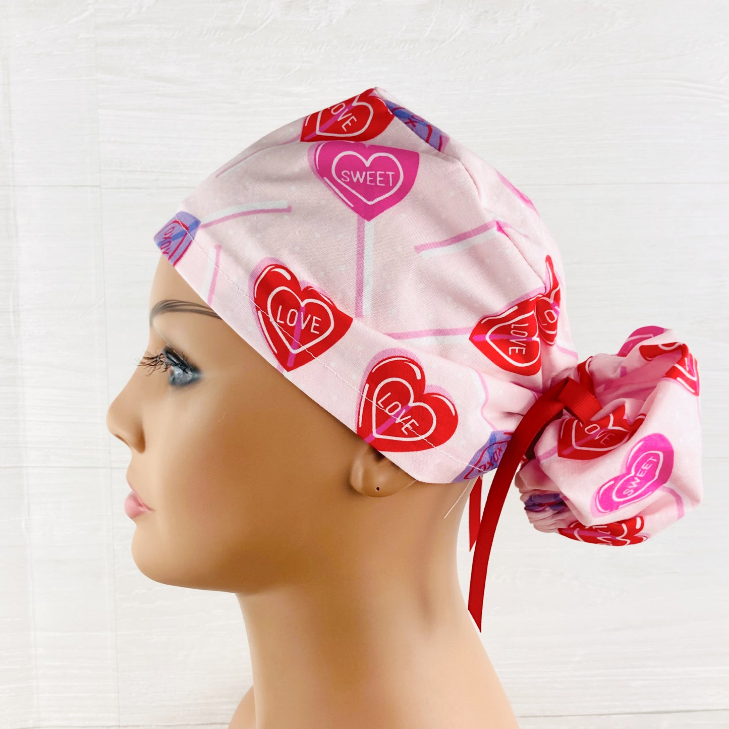 Valentines Suckers Ponytail Hat