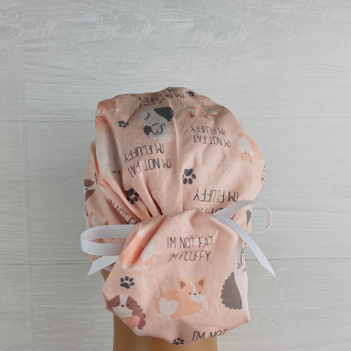 I'm Not Fat, I'm Fluffy Ponytail Scrub Hat