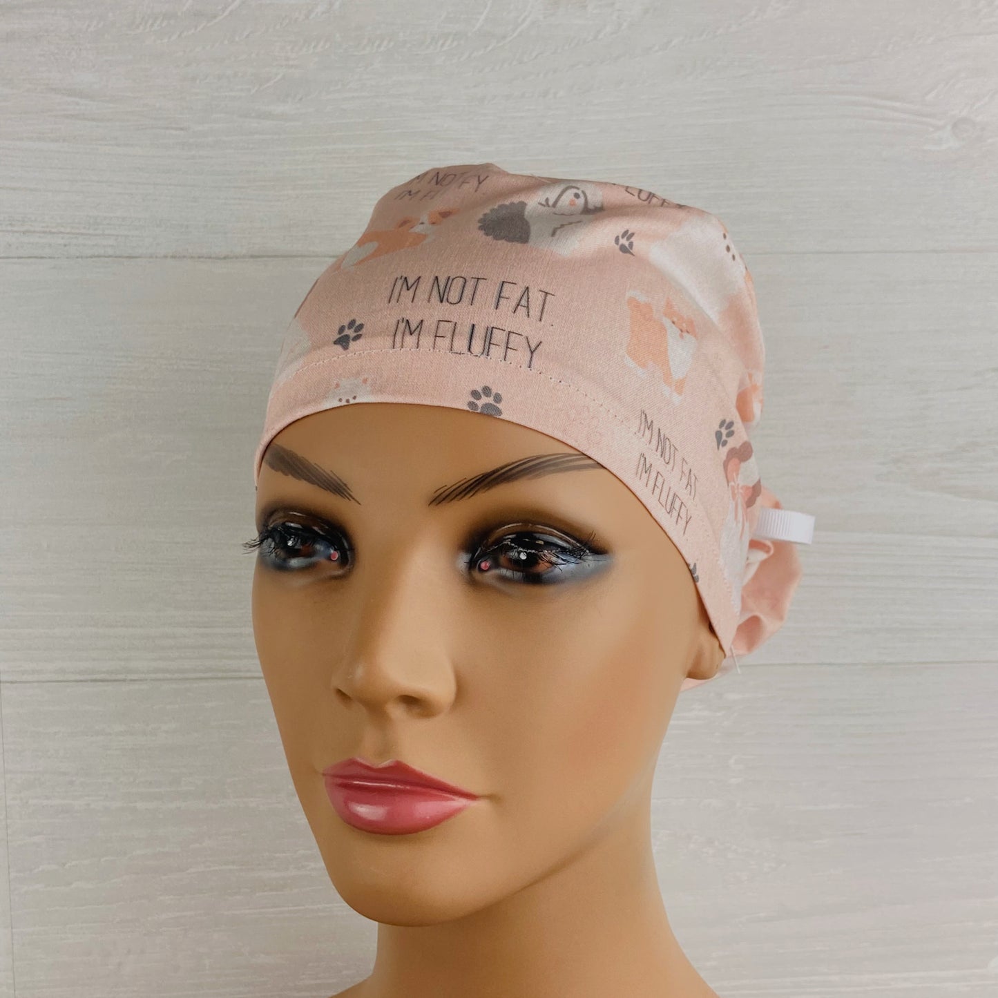 I'm Not Fat, I'm Fluffy Ponytail Scrub Hat