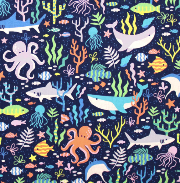 Sea Creatures Updo Scrub Cap
