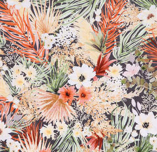 Tropical Floral Updo Scrub Cap