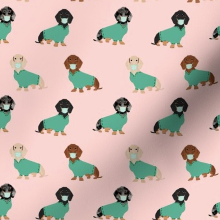 Dachshund in Scrubs Ponytail Scrub Hat