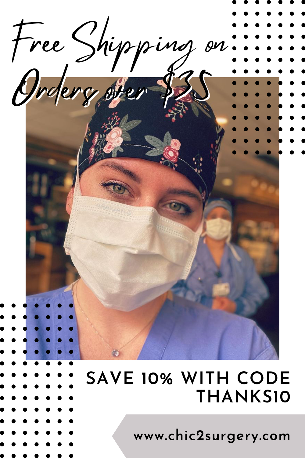 Easter Bunny Tails Updo Scrub Cap