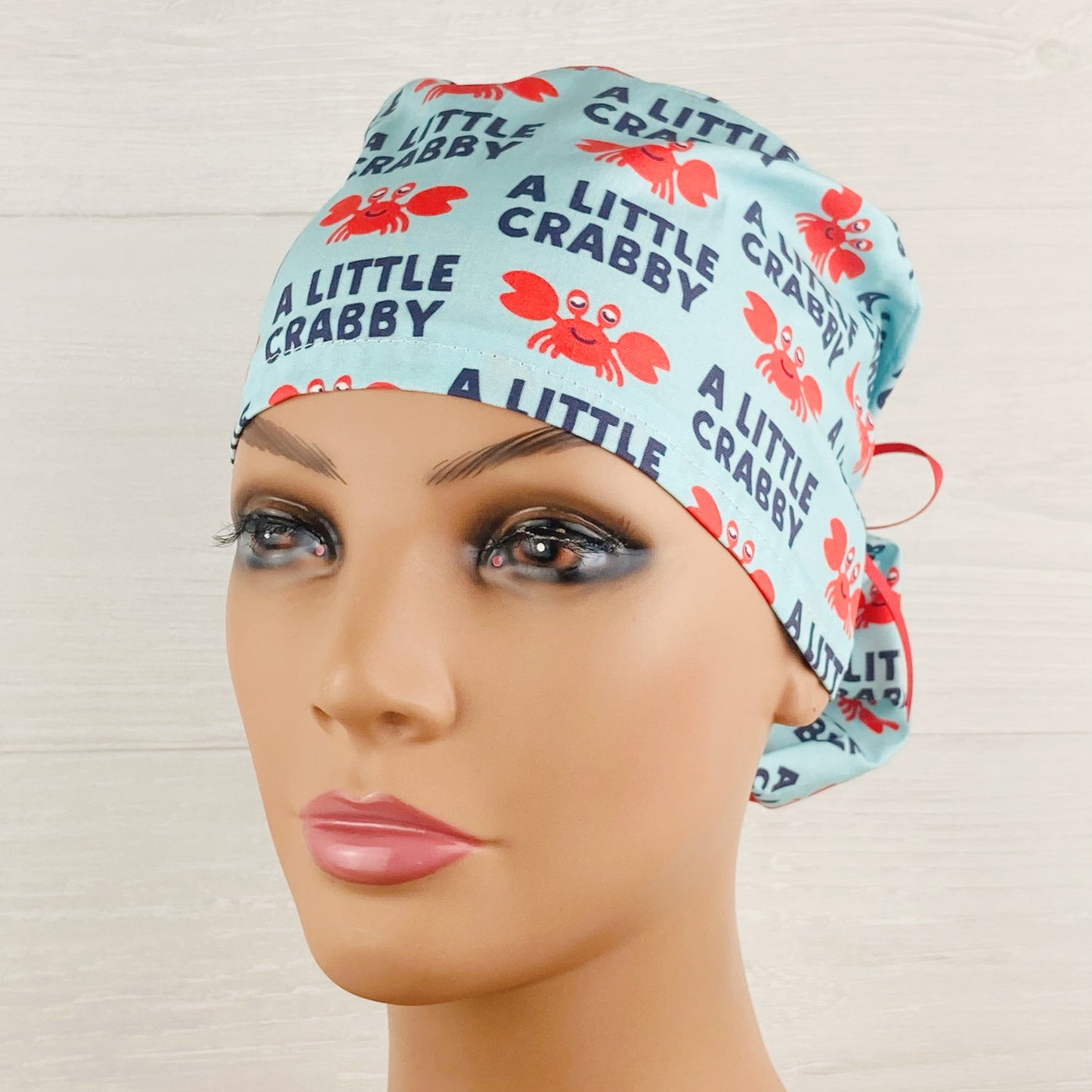 A Little Crabby Ponytail Scrub Hat