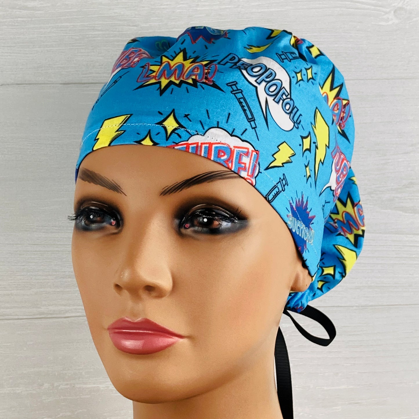 Anesthesia Comic Words Women's Tieback Hat