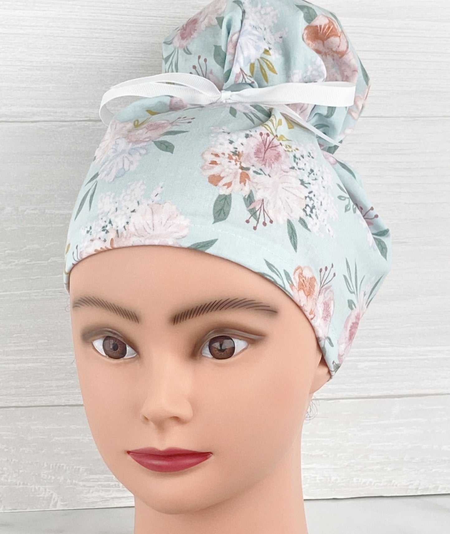 Baby's Breath Floral Updo Scrub Cap