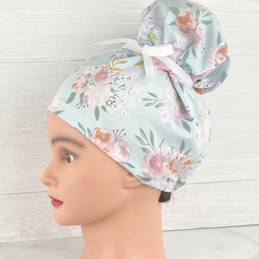 Baby's Breath Floral Updo Scrub Cap