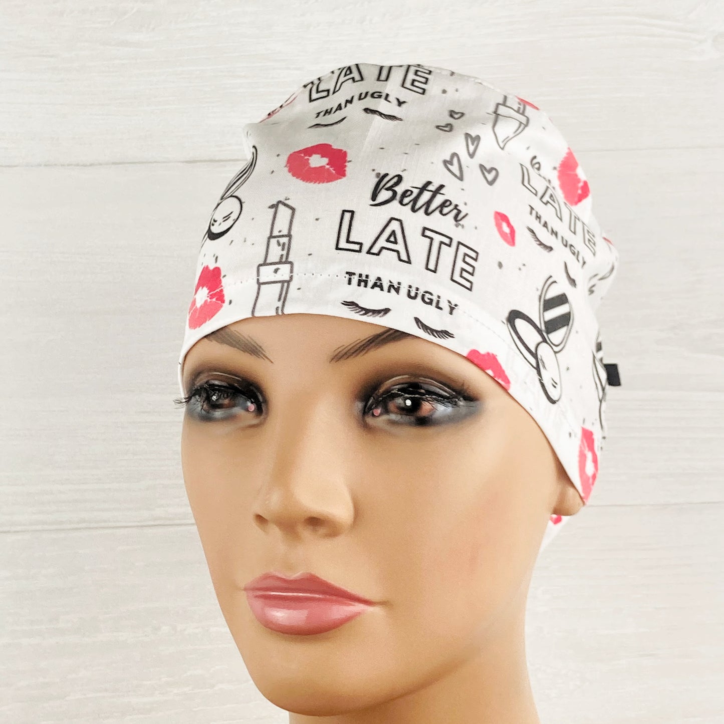 Better Late Than Ugly Ponytail Scrub Hat