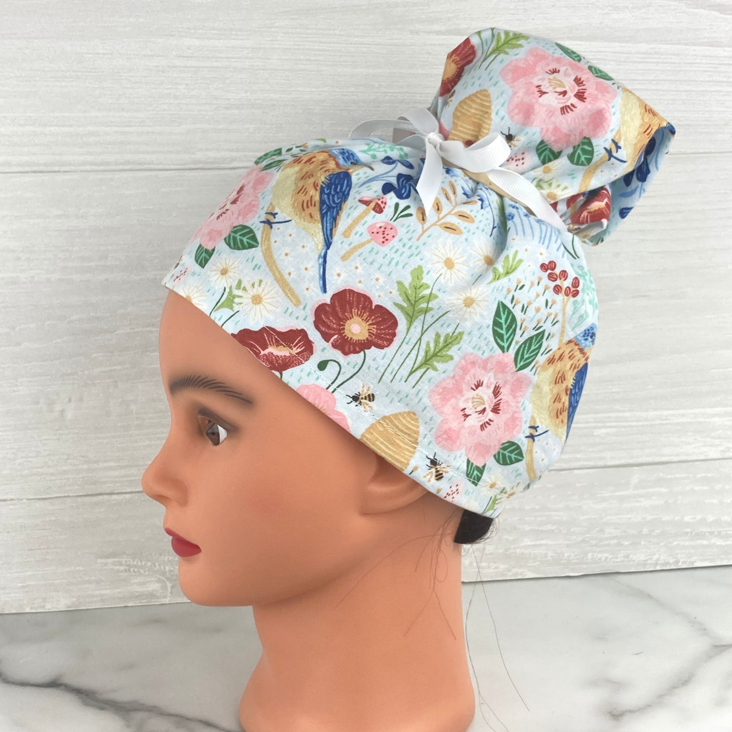 Birds and Bees Updo Scrub Cap