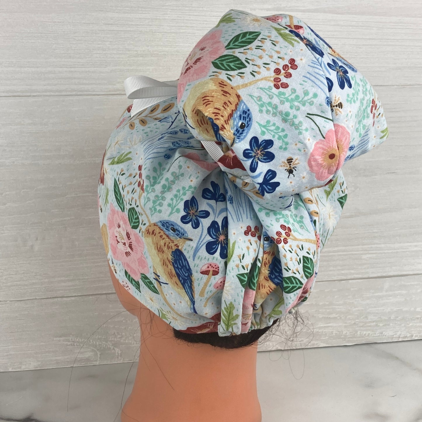 Birds and Bees Updo Scrub Cap