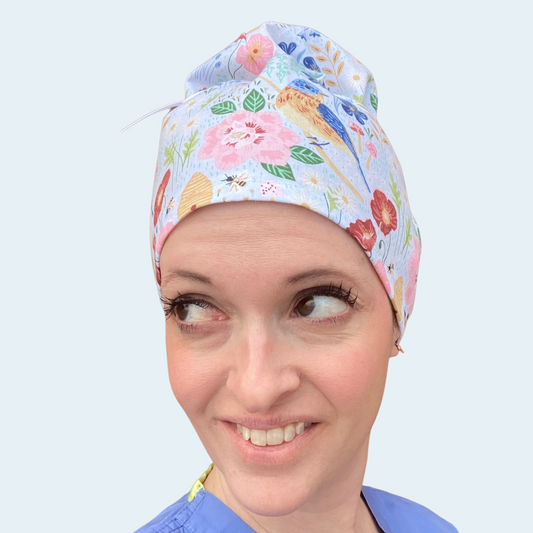Birds and Bees Updo Scrub Cap