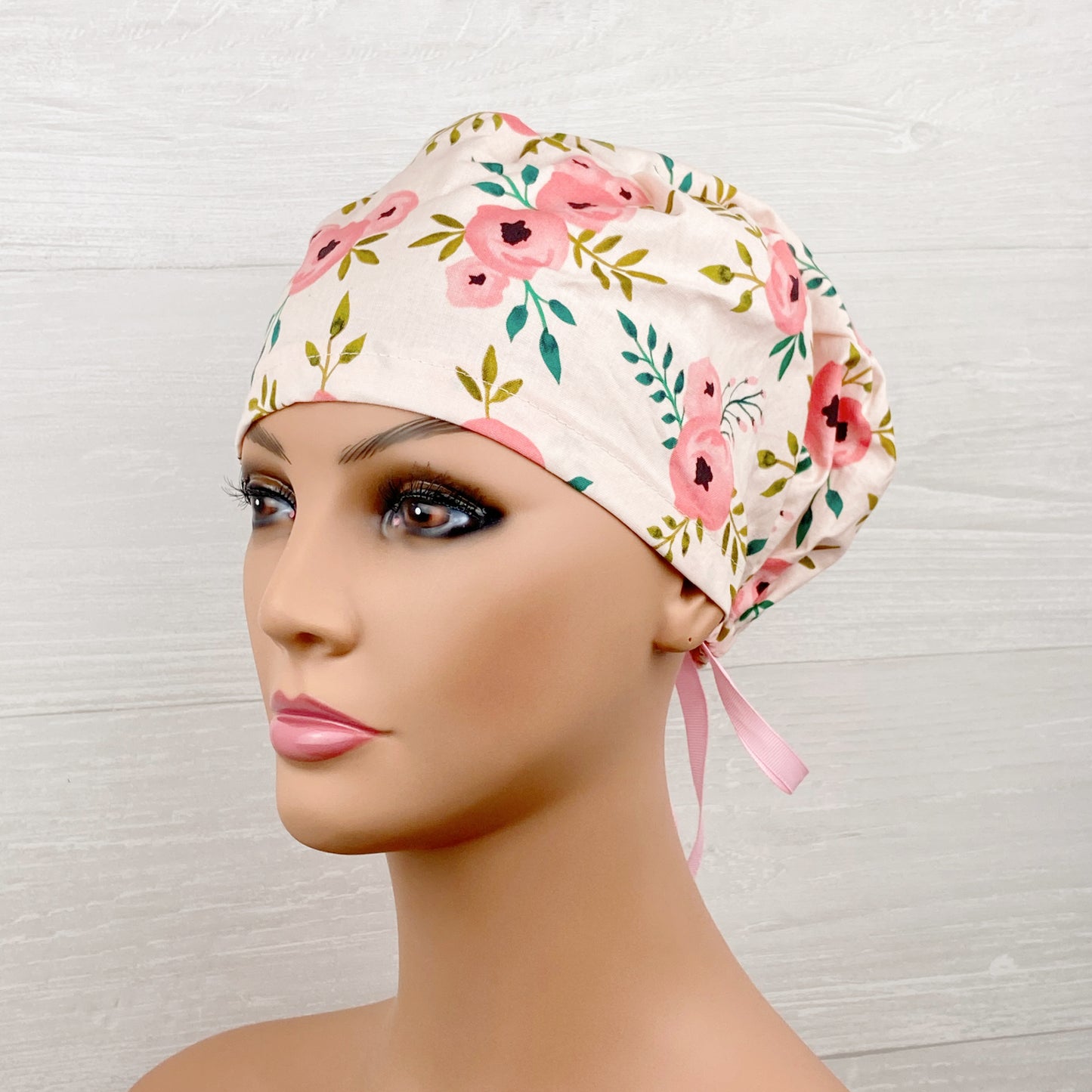 Blush Rose Watercolor Rose Women's Tieback Hat