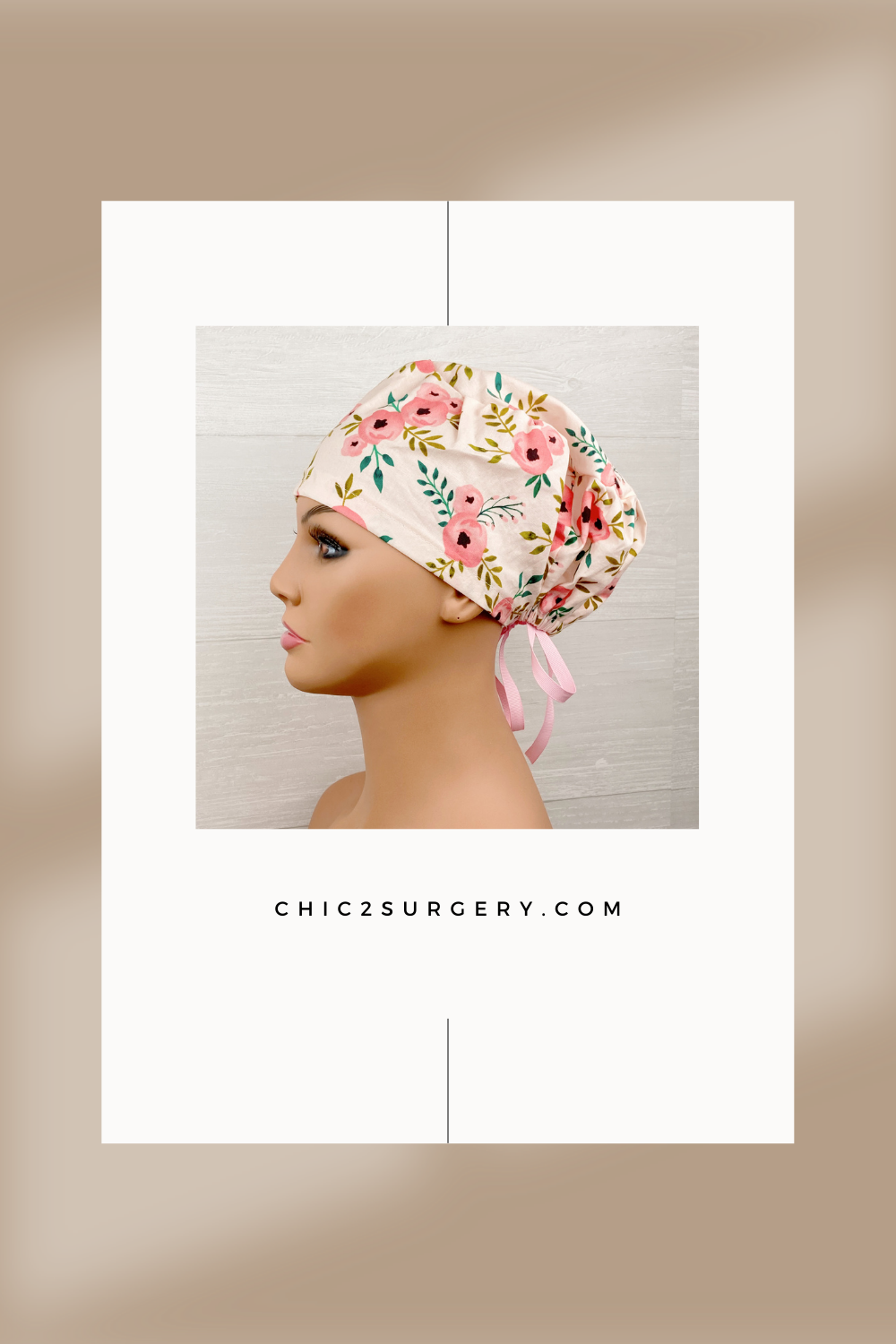 Blush Rose Watercolor Rose Women's Tieback Hat