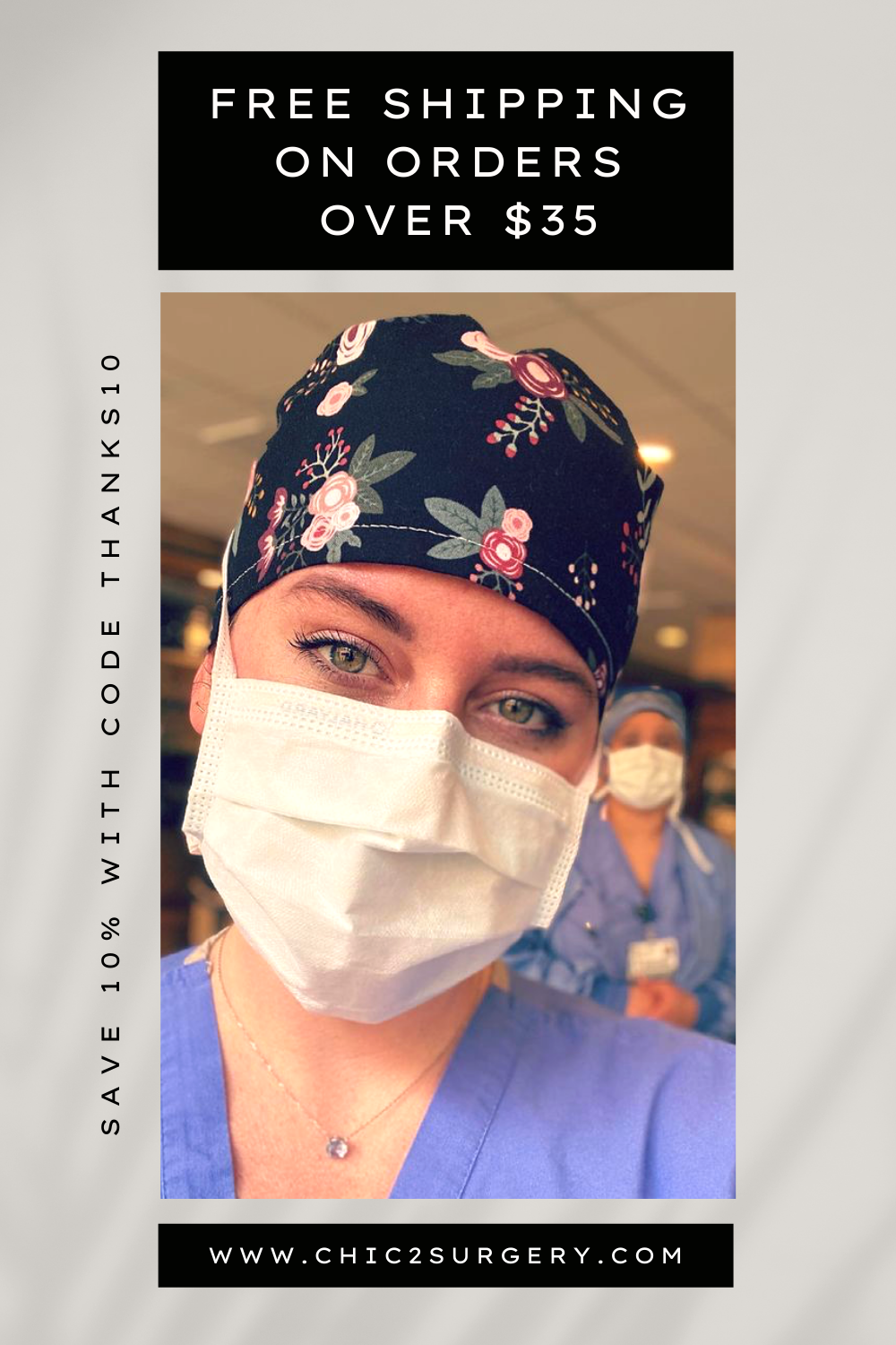 Navy and Pink Leopard Updo Scrub Cap