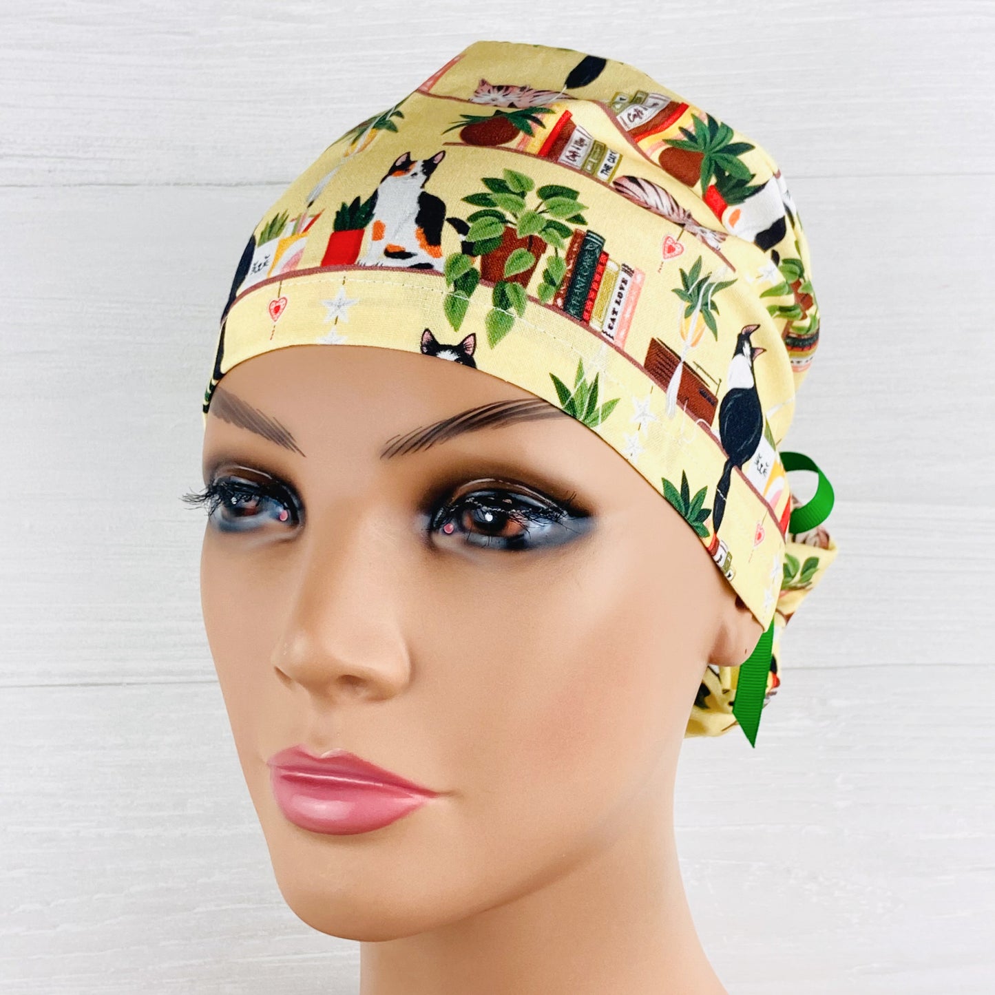 Cats and Books Ponytail Hat