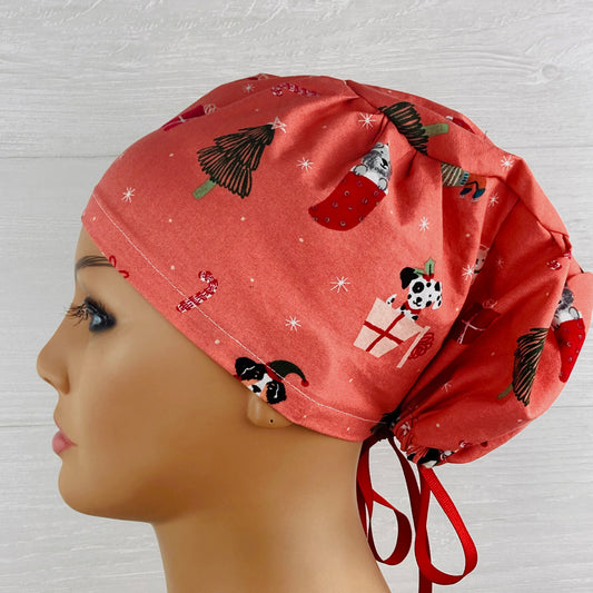 Christmas Pups Women's Tieback Hat