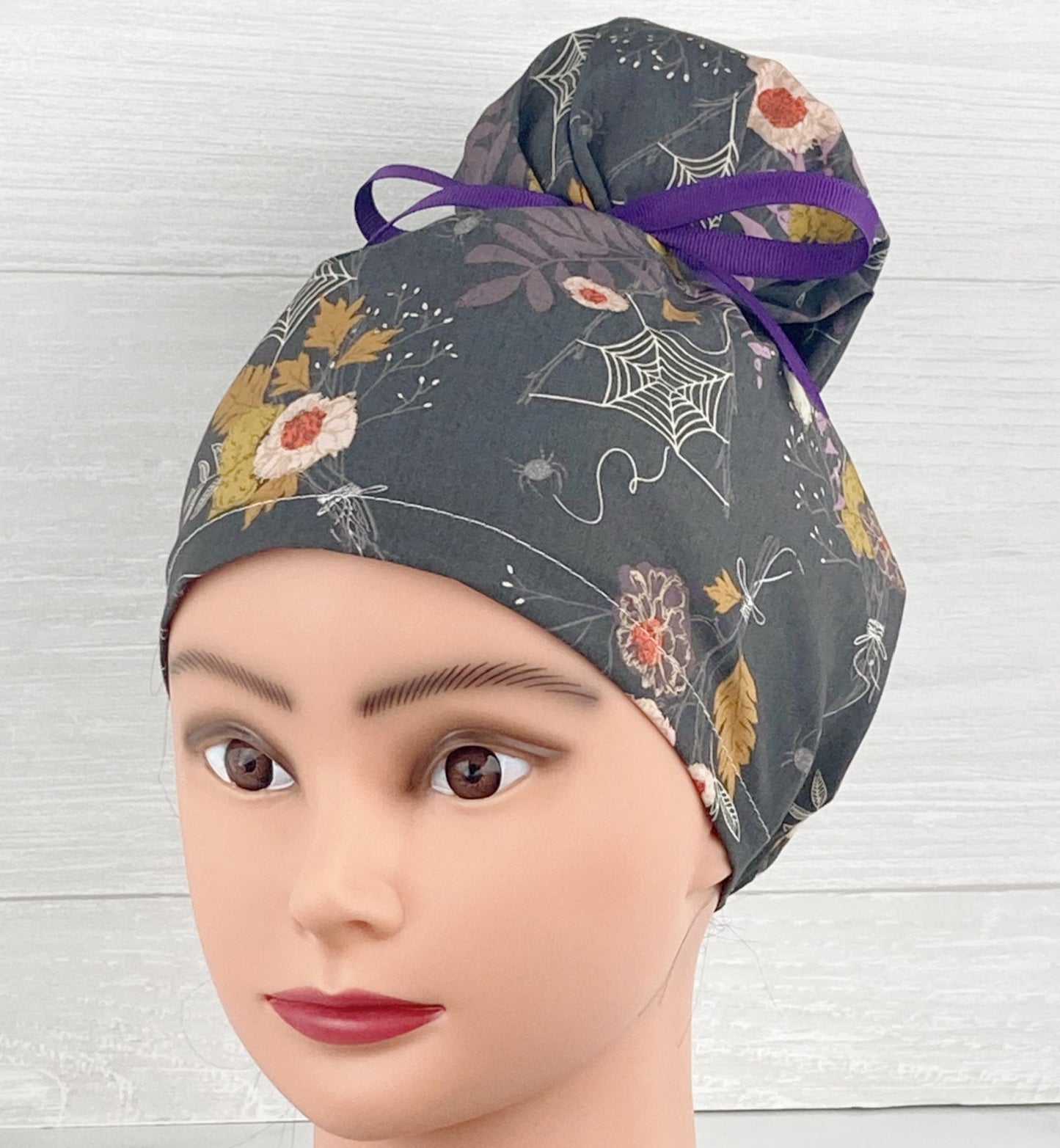 Cobwebs and Cornflowers Updo Scrub Cap