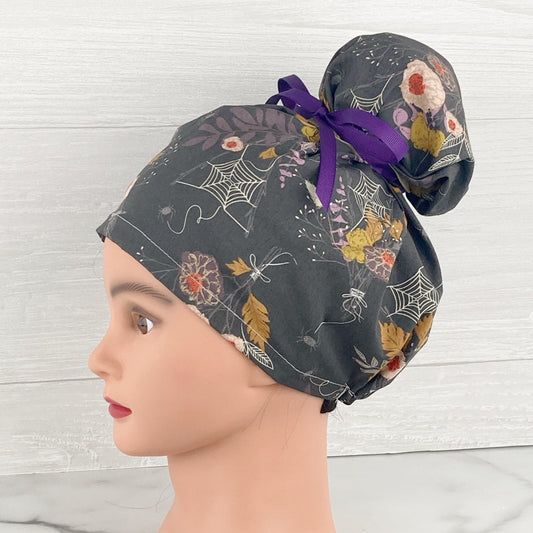 Cobwebs and Cornflowers Updo Scrub Cap