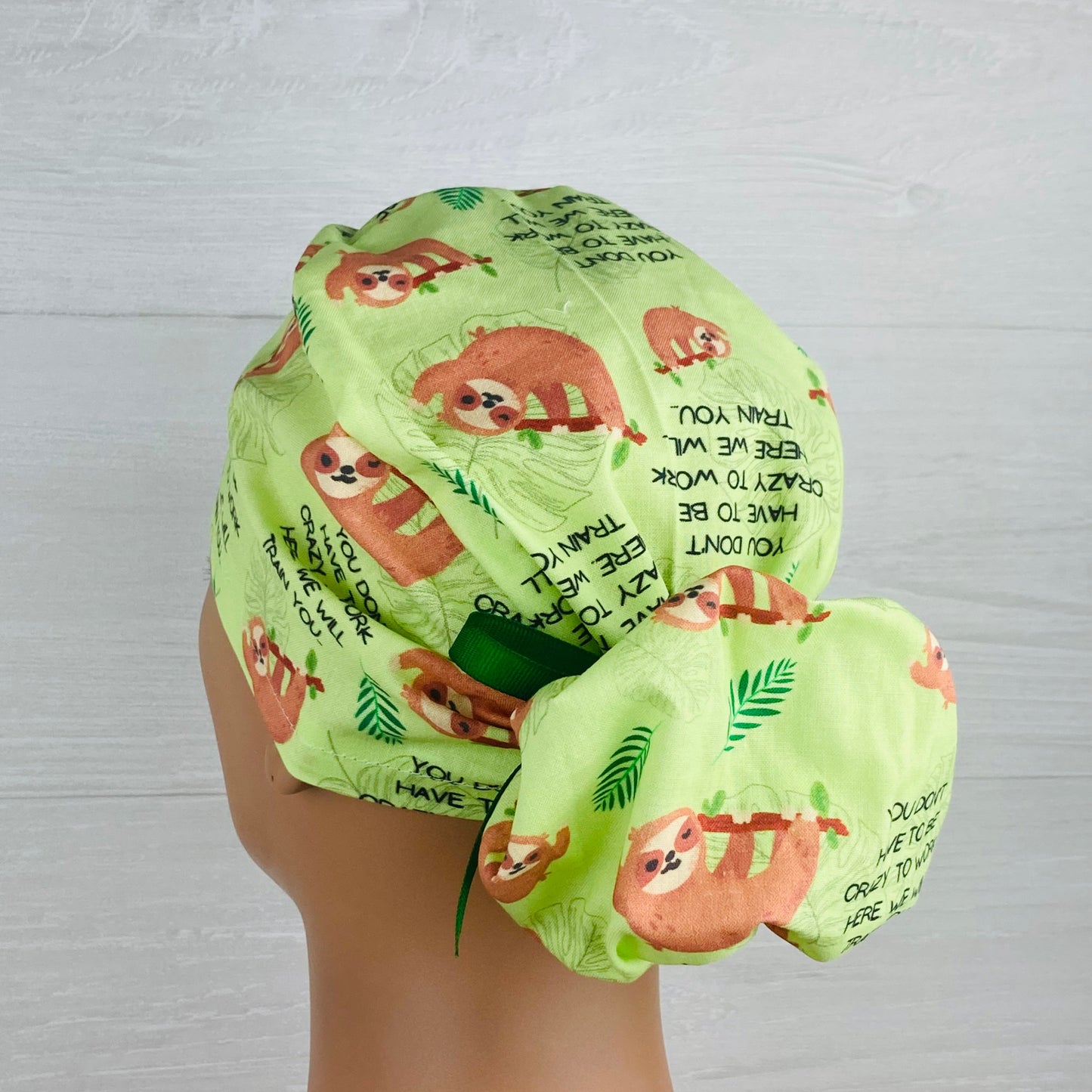 You Don't Have to be Crazy to Work Here Ponytail Scrub Hat