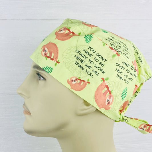 Crazy Sloth Men's Scrub Hat