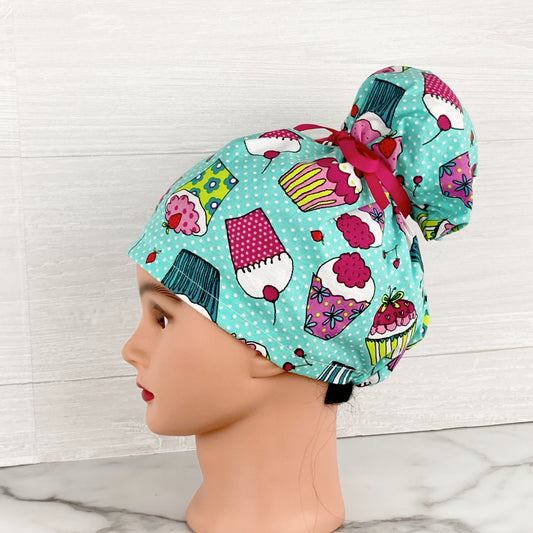 Cupcakes Updo Scrub Cap