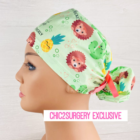 Cute But Prickly Ponytail Scrub Hat