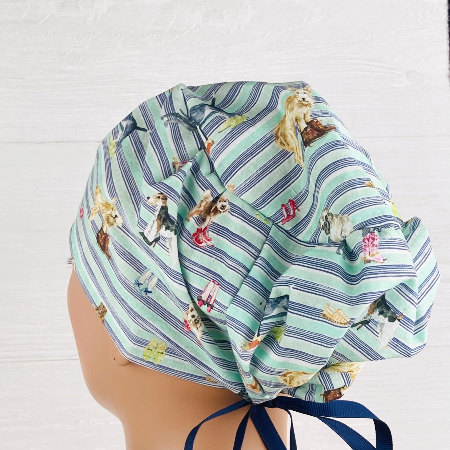 Dogs on Stripes Women's Tieback Hat