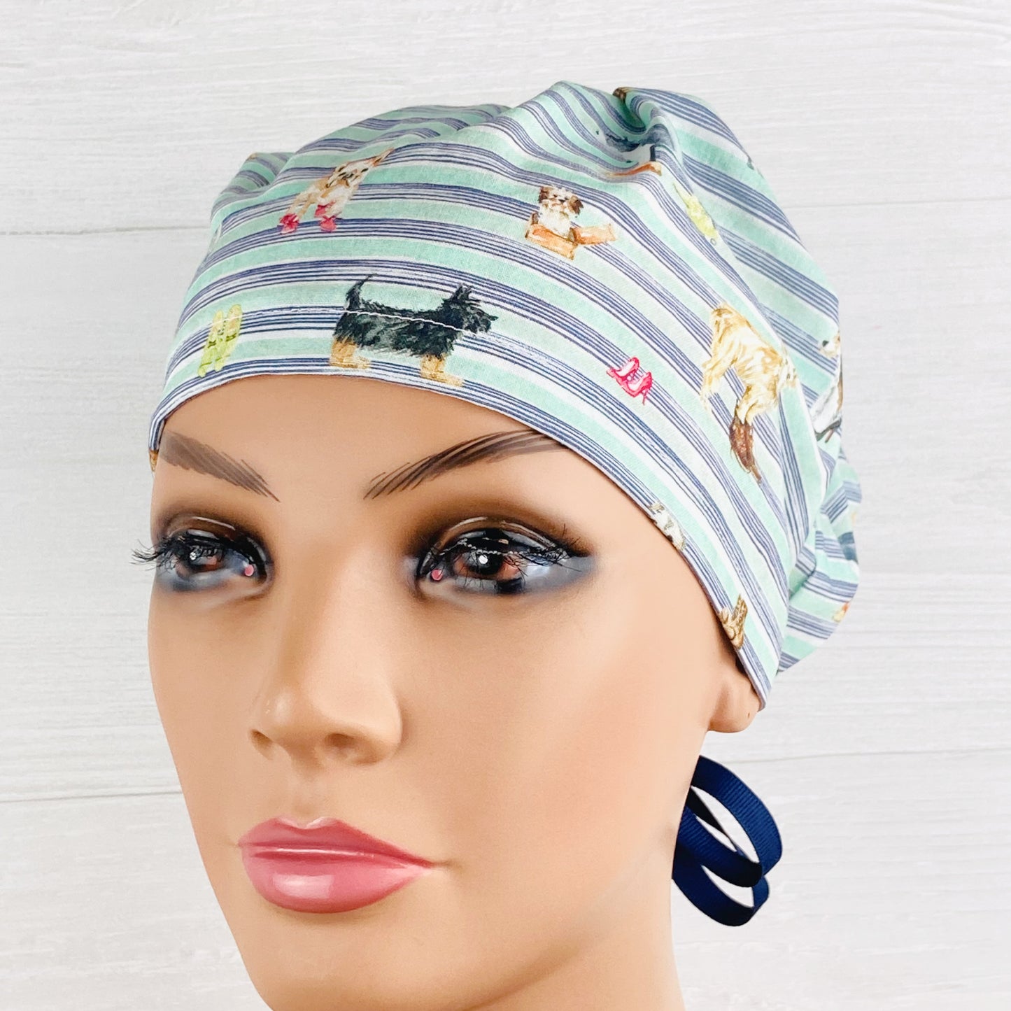 Dogs on Stripes Women's Tieback Hat
