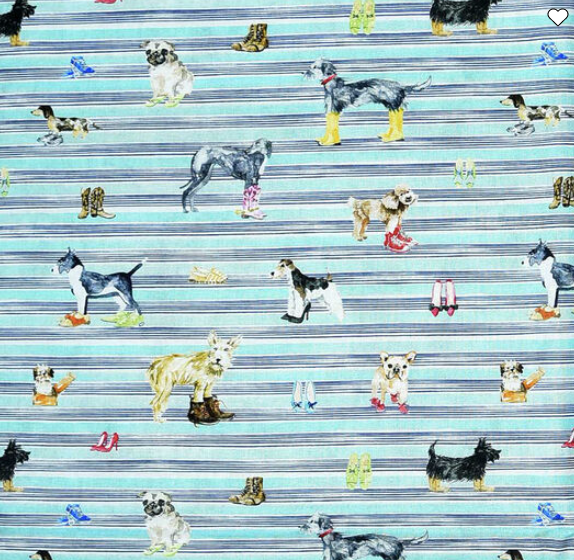 Dogs on Stripes Ponytail Scrub Hat
