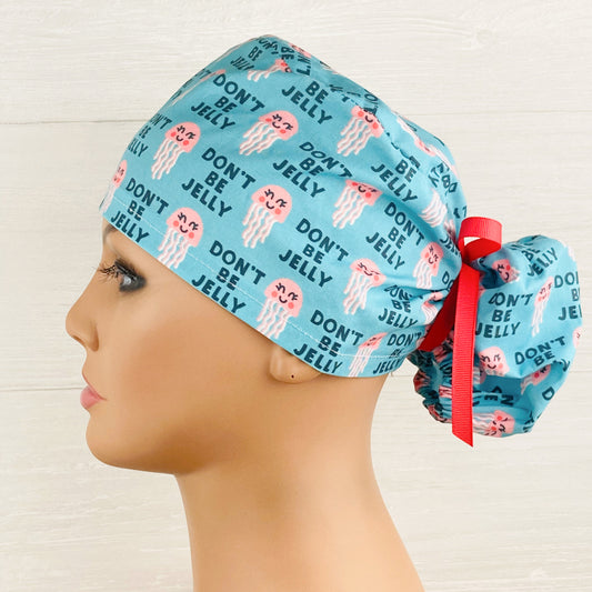 Dont' Be Jelly Ponytail Scrub Hat
