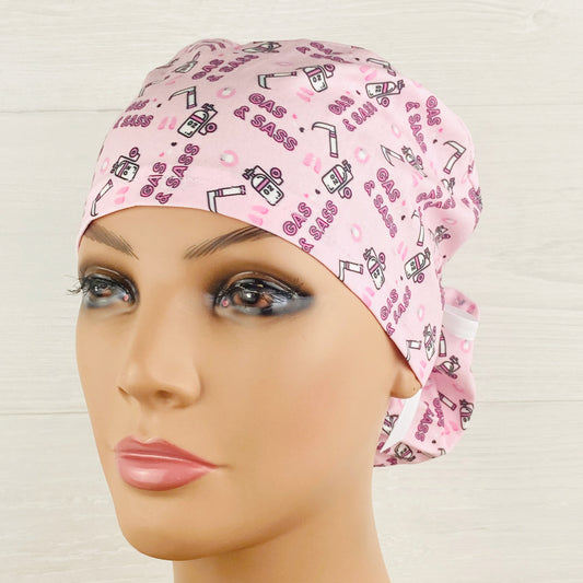 Gas and Sass Ponytail Scrub Hat
