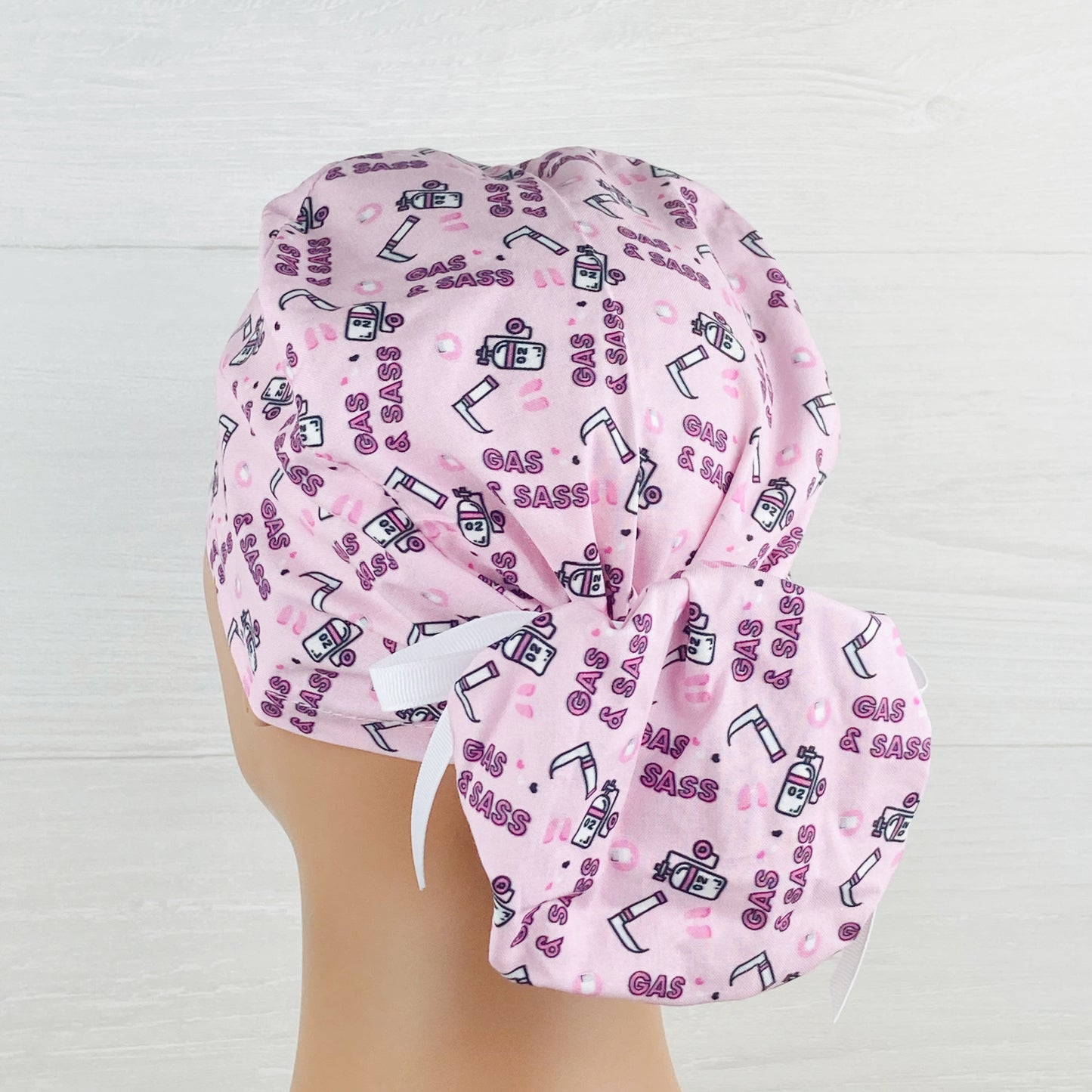 Gas and Sass Ponytail Scrub Hat