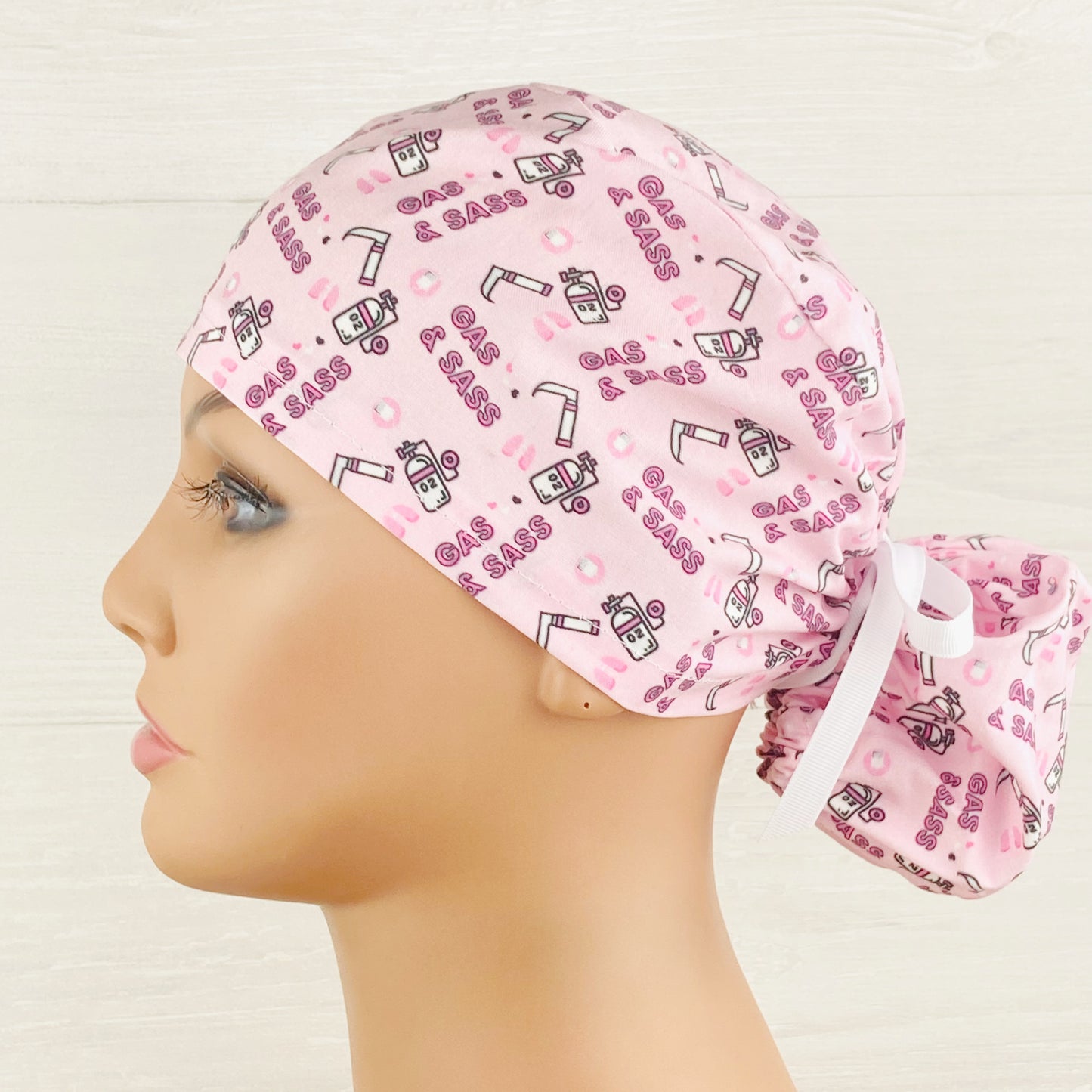 Gas and Sass Ponytail Scrub Hat