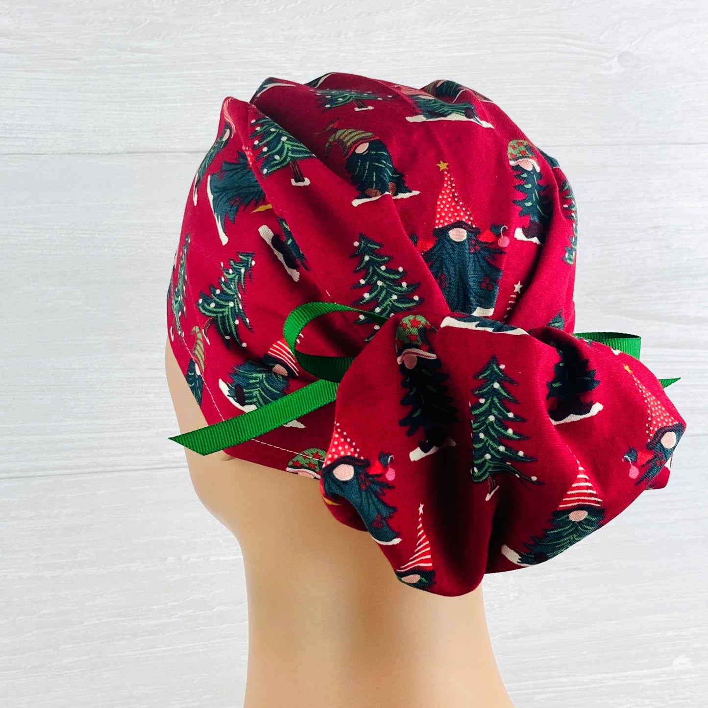 Gnome Christmas Trees Ponytail Hat