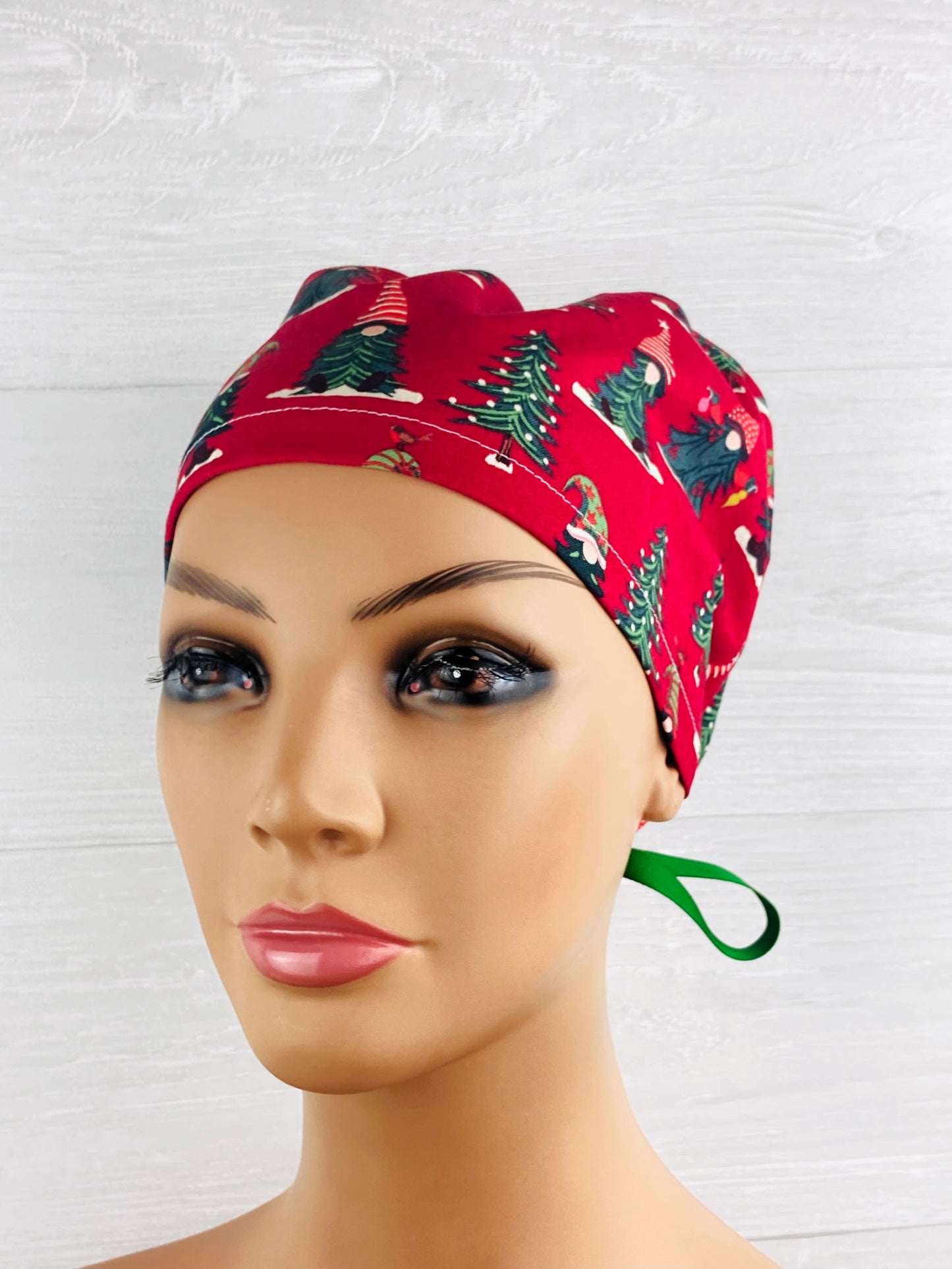 Gnome Christmas Trees Women's Tieback Hat