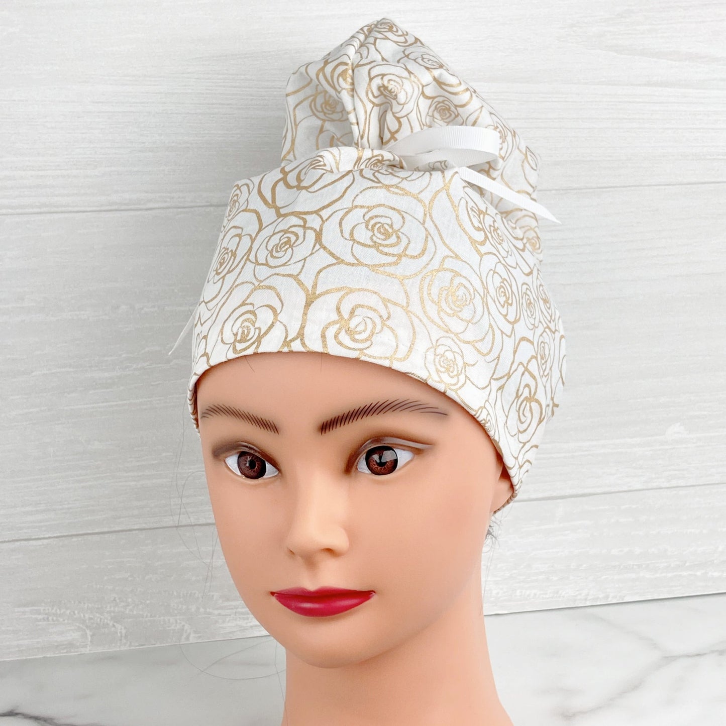 Gold Rosette Updo Scrub Cap
