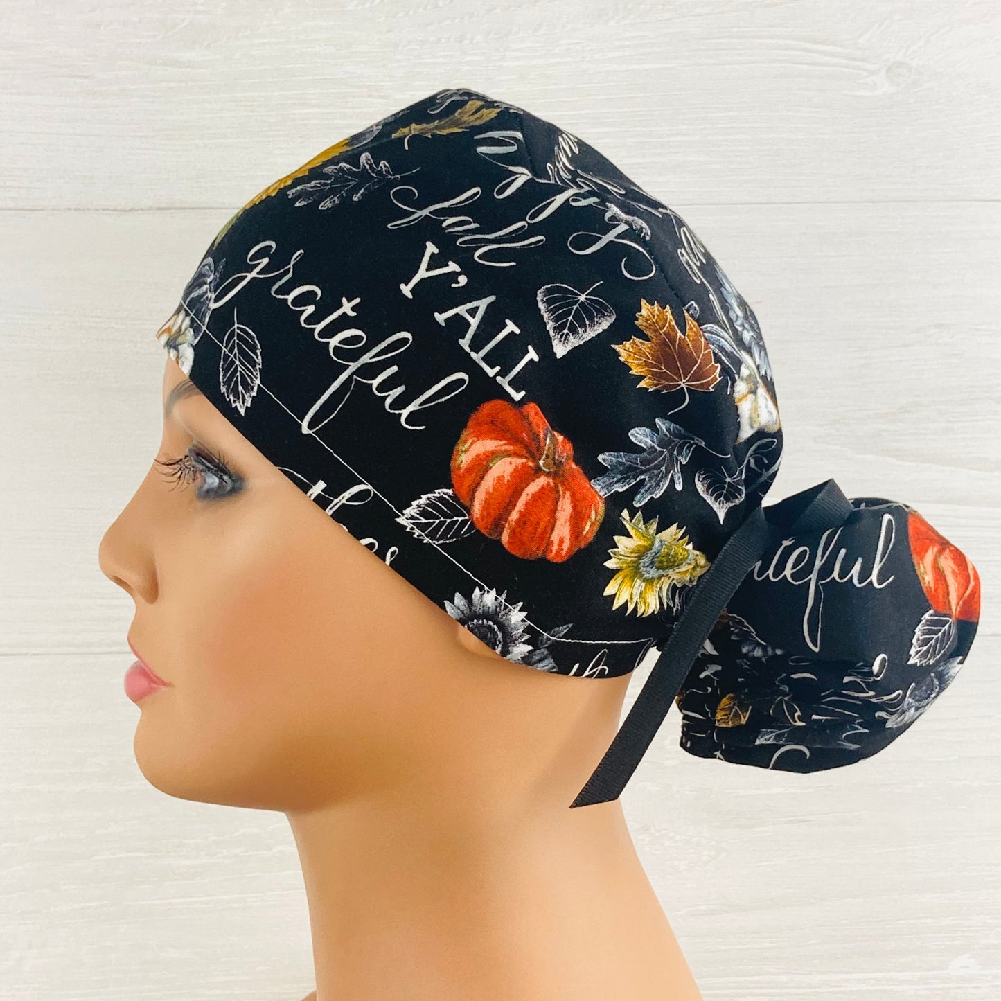Harvest Words Ponytail Hat