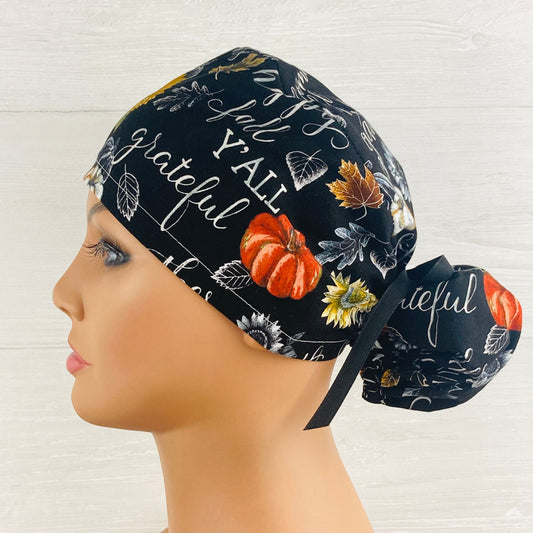 Harvest Words Ponytail Hat